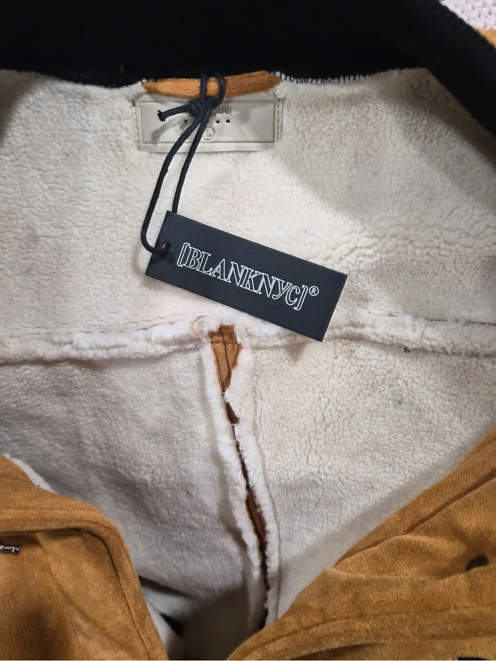 Blank NYC Tan and Black Varsity Bomber Jacket - Picture 4 of 4
